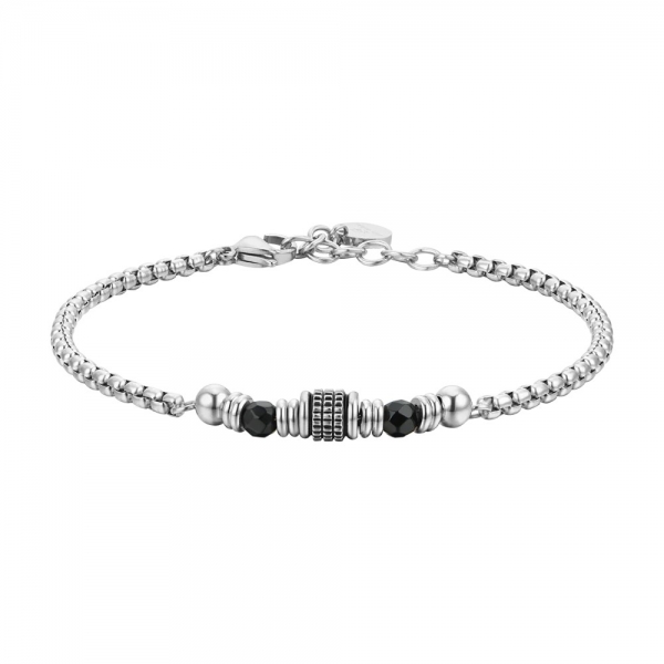 Pulsera Acero y Ágata Negra...
