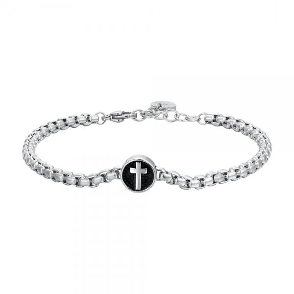 Pulsera Acero con Cruz Luca...