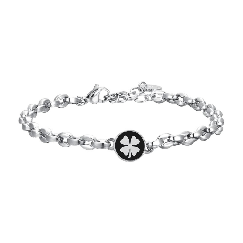 Pulsera Acero con Trébol Luca Barra