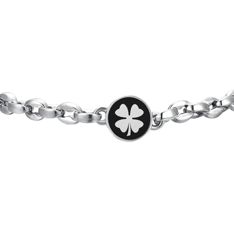 Pulsera Acero con Trébol Luca Barra