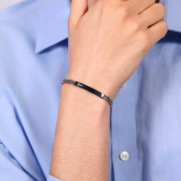 Pulsera Acero con Placa y... 2