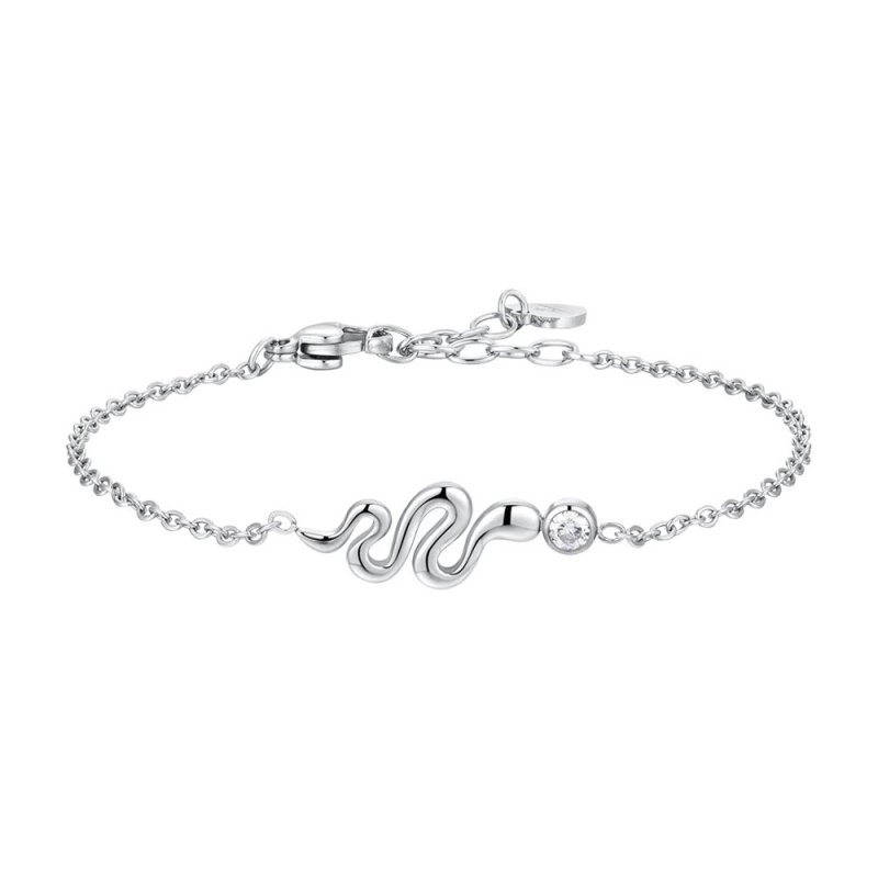 Pulsera Serpiente y Cristal Acero...