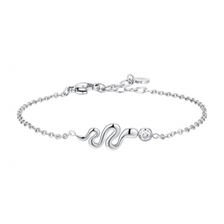 Pulsera Serpiente y Cristal Acero Luca Barra
