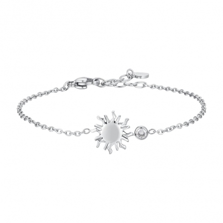 Pulsera Sol y Cristal Acero Luca Barra