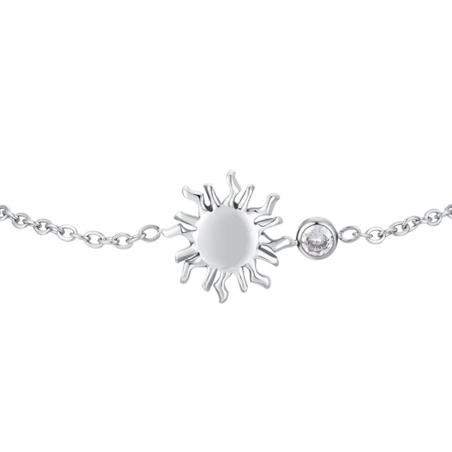 Pulsera Sol y Cristal Acero Luca Barra