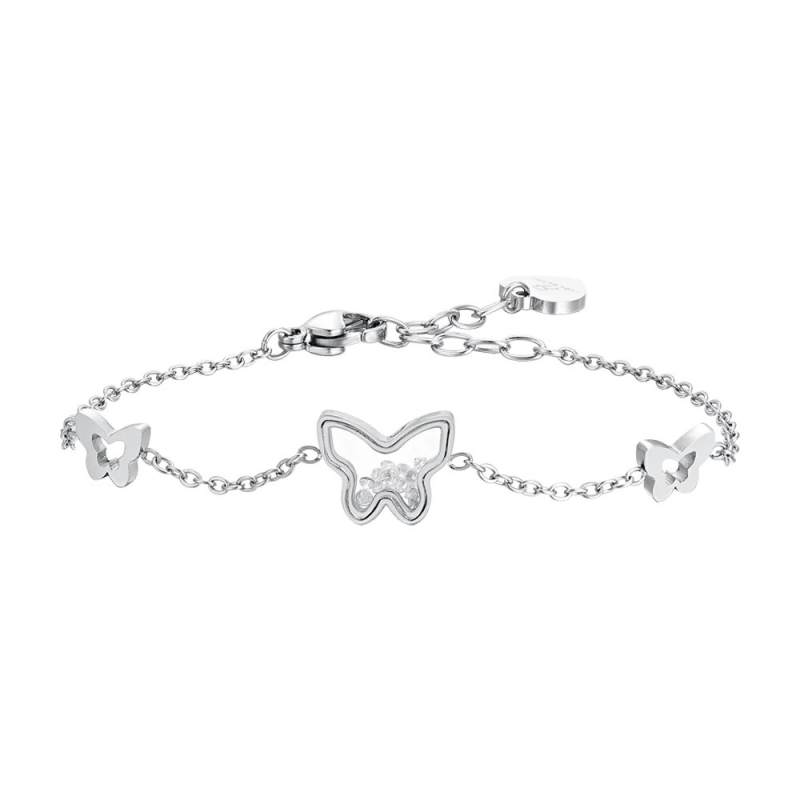 Pulsera Mariposas Acero Luca Barra