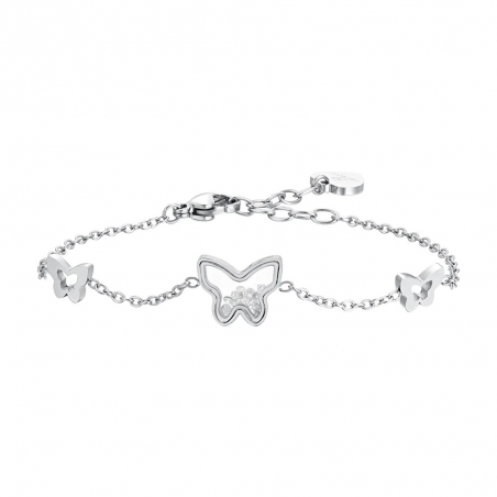 Pulsera Mariposas Acero Luca Barra