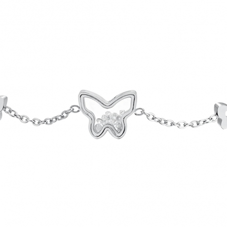 Pulsera Mariposas Acero Luca Barra