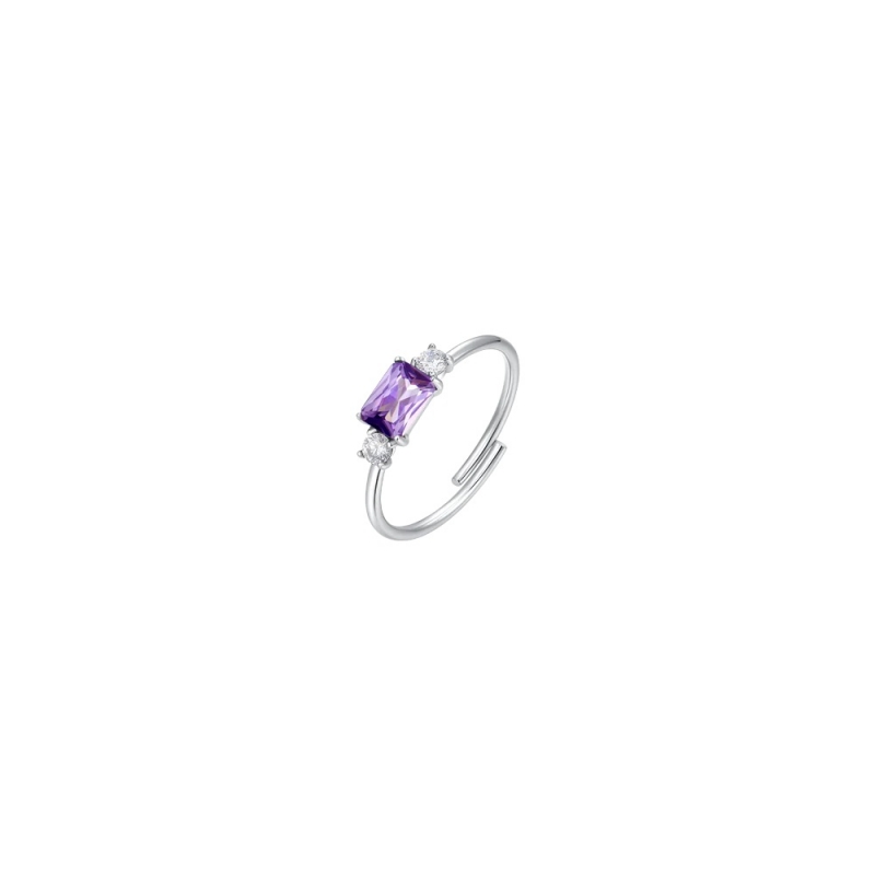 Anillo Circonitas Blancas y Violeta...