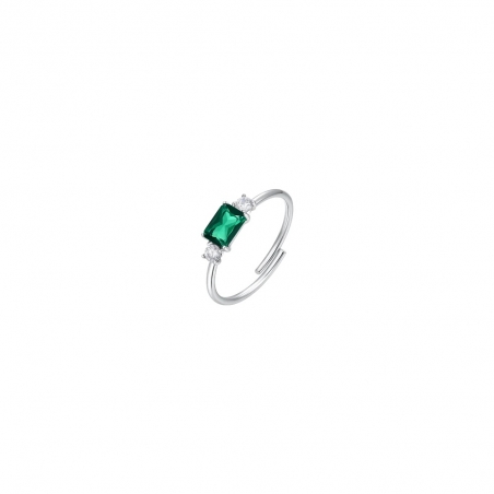 Anillo Circonitas Blancas y Verde Luca Barra