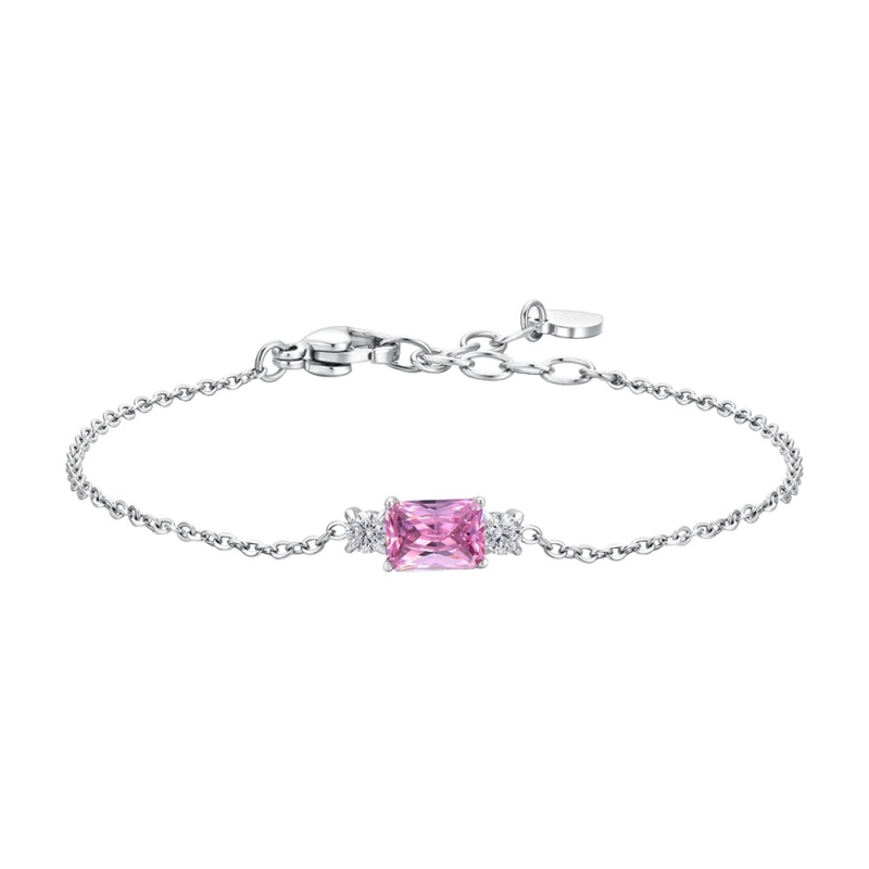 Pulsera Circonitas Blancas y Rosa...
