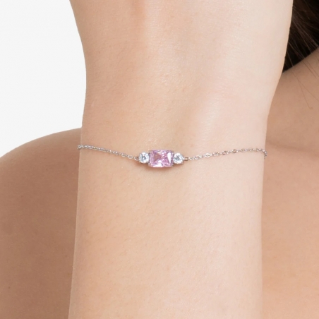 Pulsera Circonitas Blancas y Rosa Luca Barra