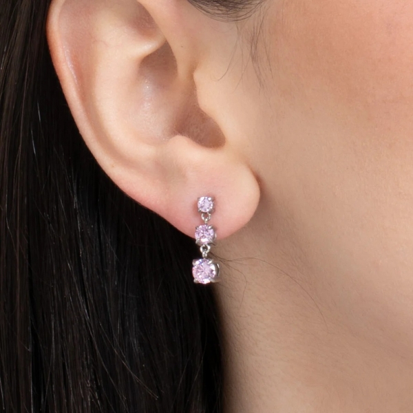 Pendiente Circonitas Rosas... 2