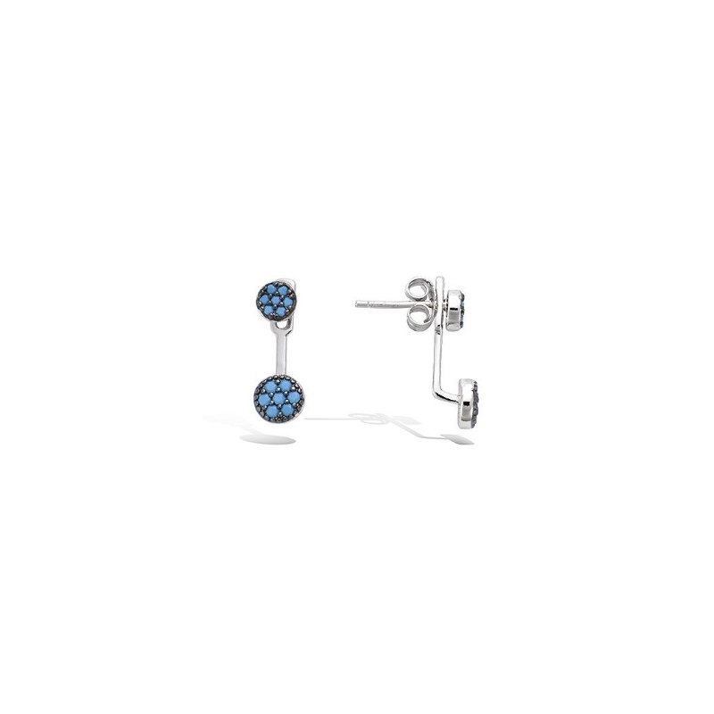 Pendientes Turquesa Dobles Plata Sinergy