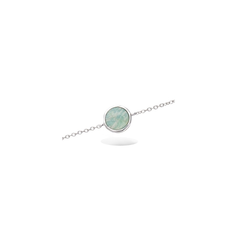 Pulsera Cabujón Amazonita Plata Sinergy
