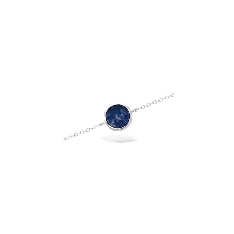 Pulsera Cabujón Sodalite Plata Sinergy