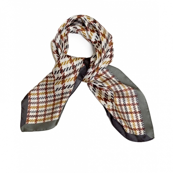 Foulard Cuadros Rayas Seda...