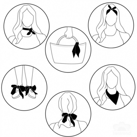 Foulard Pañuelo Líneas Geométricas Negro Tantrend