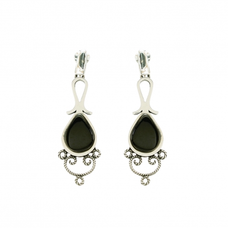 Pendientes Intemporal Plata y Azabache Fink