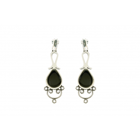 Pendientes Intemporal Plata y Azabache Fink