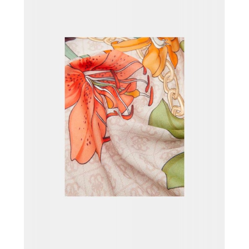 Foulard Cadenas Flores y Logo Multi...