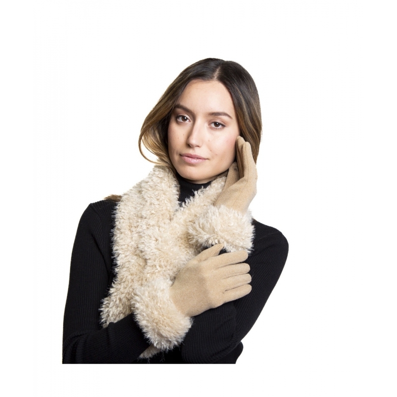 Guantes Lana y Borreguito Beige Tantrend