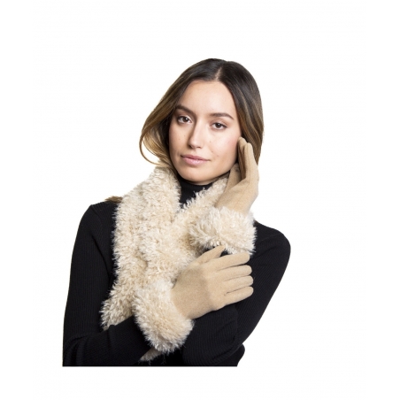 Guantes Lana y Borreguito Beige Tantrend