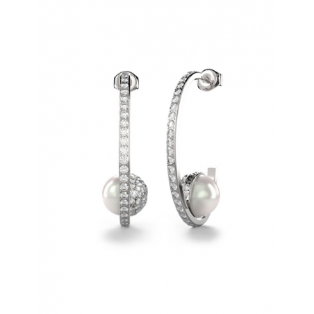 Pendientes Calypso Semi Aro Plateado Guess