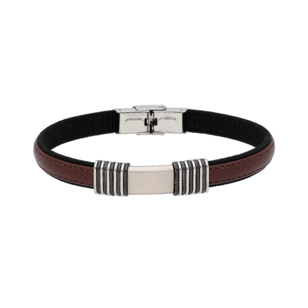 Pulsera de Cuero y Acero