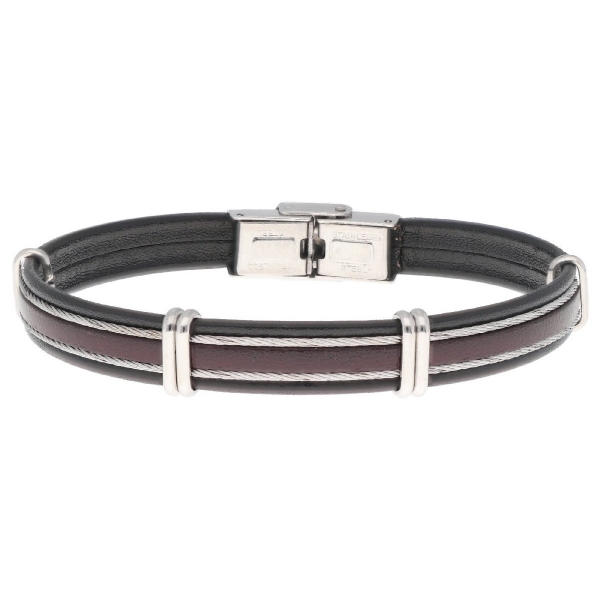 Pulsera de Cuero y Acero