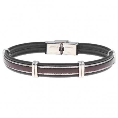 Pulsera de Cuero y Acero