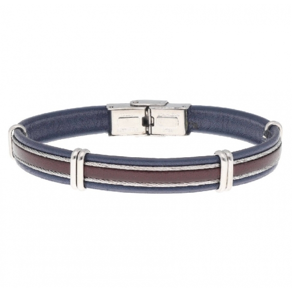 Pulsera de Cuero y Acero