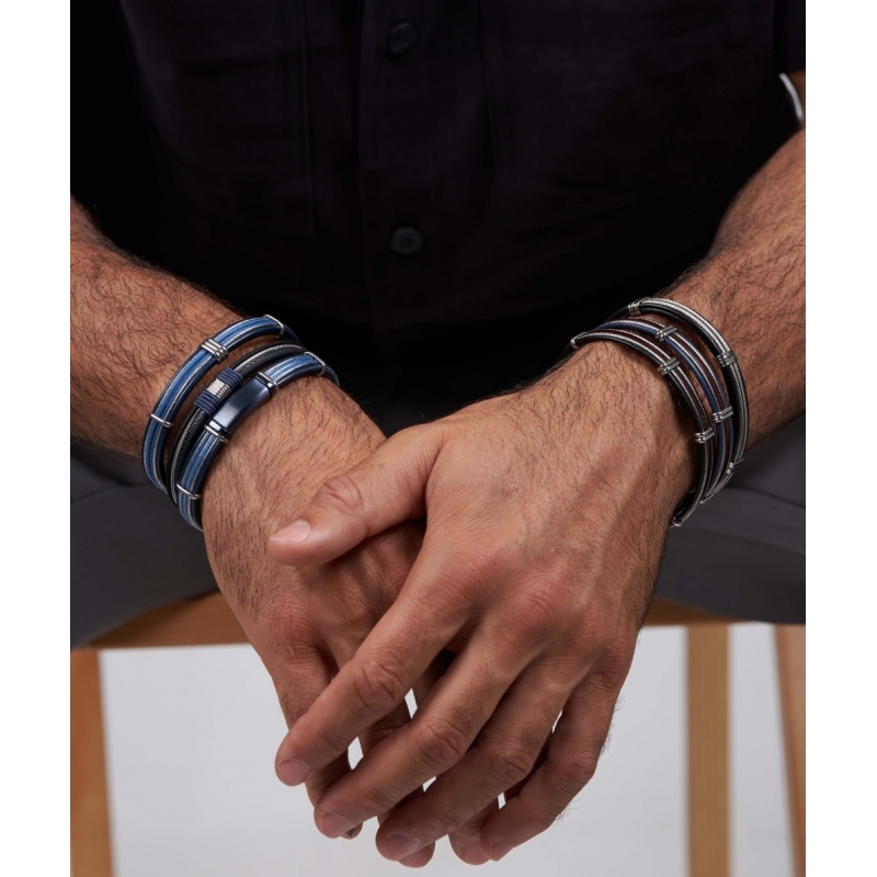 Pulsera de Cuero y Acero