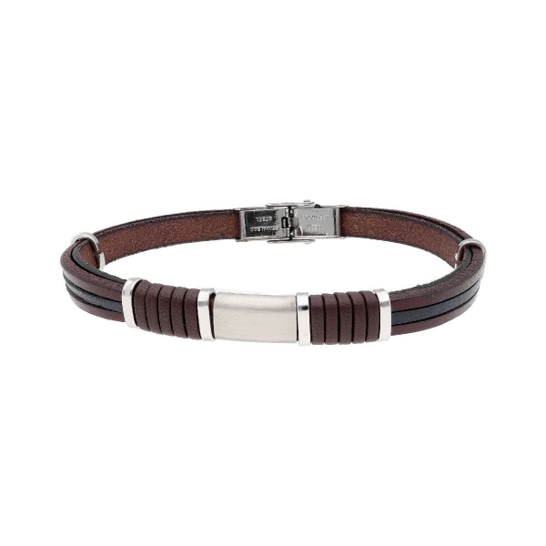 Pulsera de Cuero y Acero