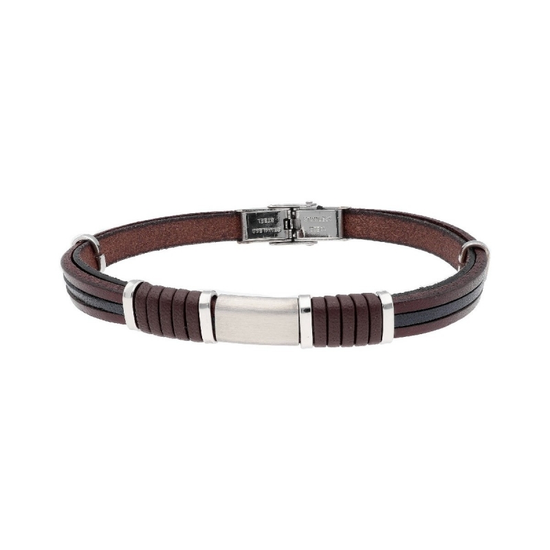 Pulsera de Cuero y Acero