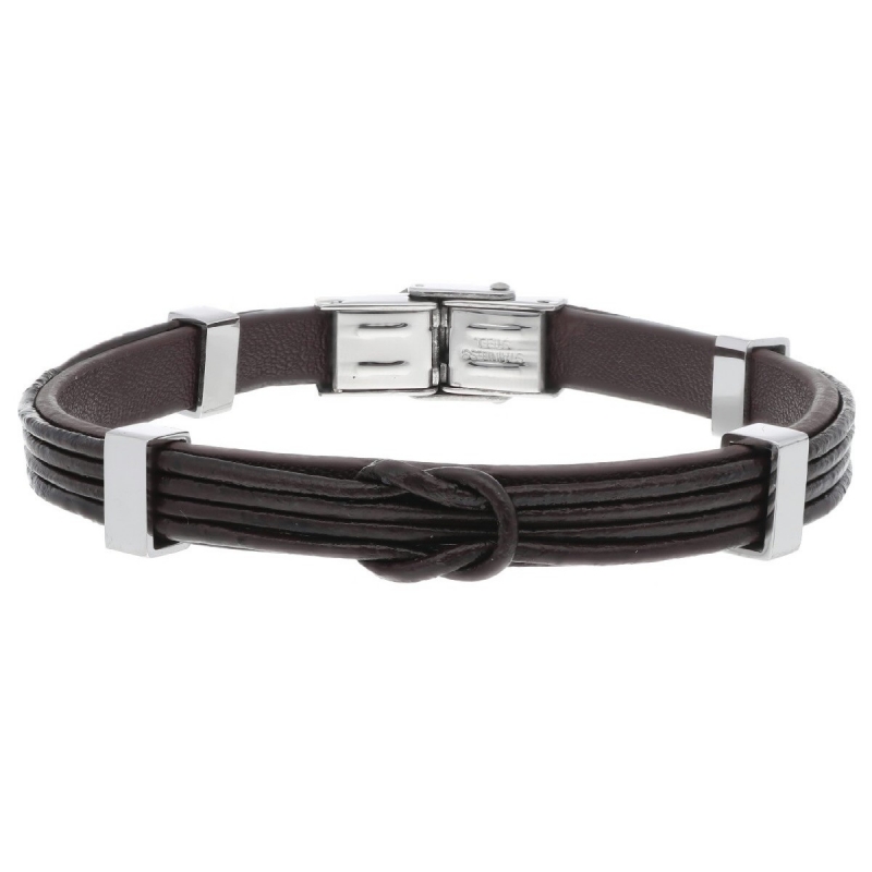 Pulsera de Cuero y Acero