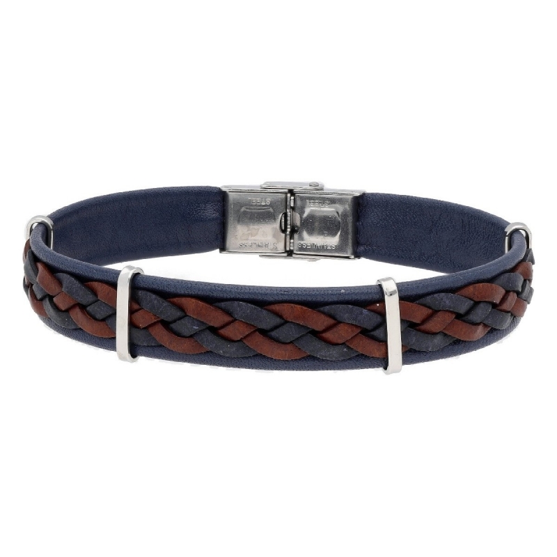 Pulsera de Cuero y Acero
