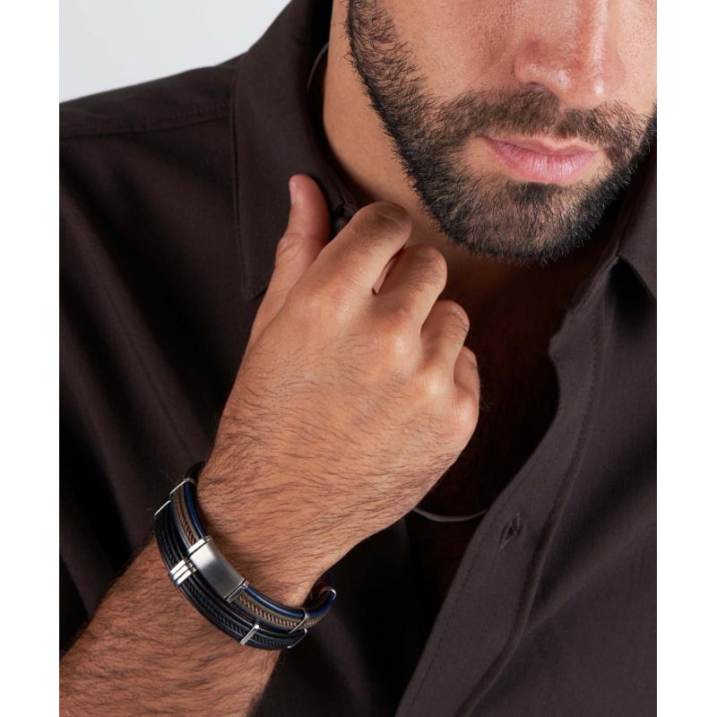 Pulsera de Cuero y Acero