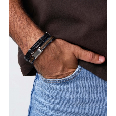 Pulsera de Cuero y Acero
