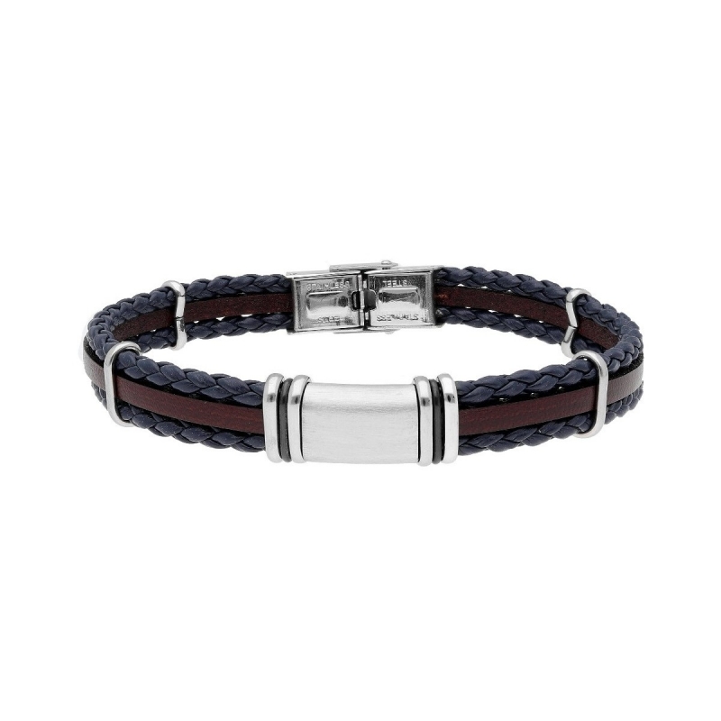 Pulsera de Cuero y Acero