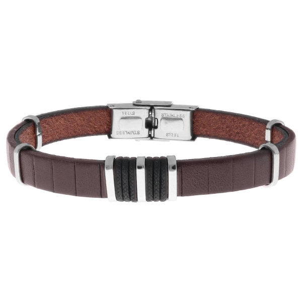 Pulsera de Cuero y Acero