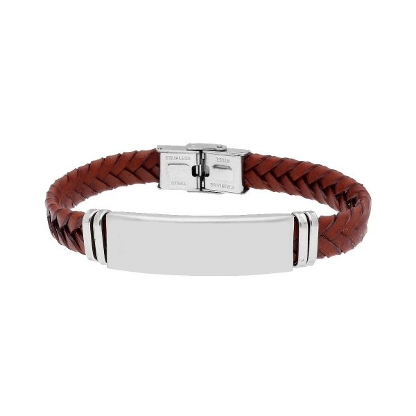 Pulsera de Cuero y Acero