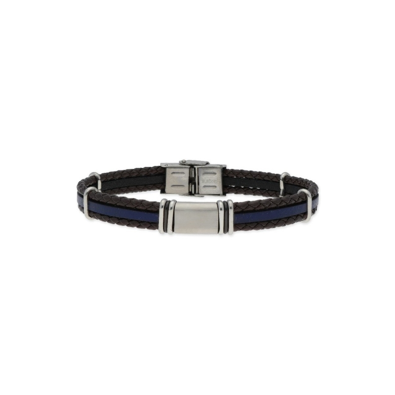 Pulsera de Cuero y Acero