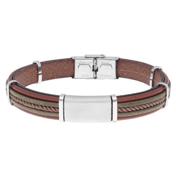 Pulsera de Cuero y Acero