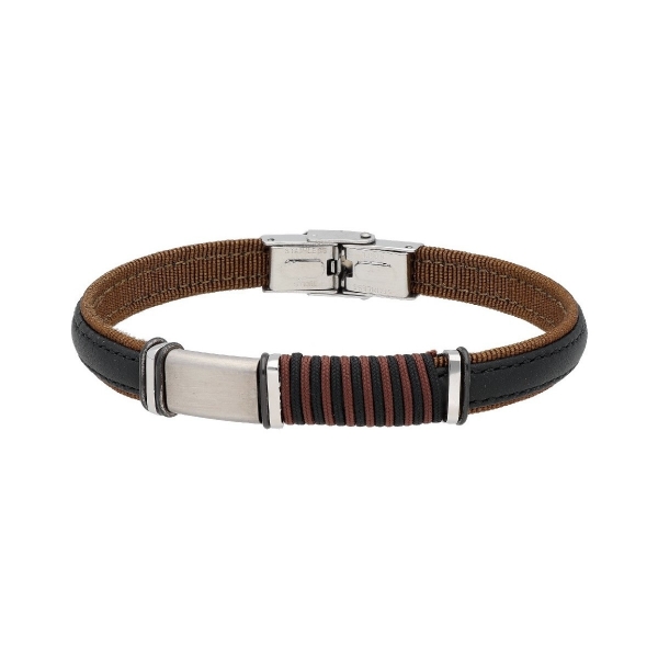 Pulsera de Cuero y Acero