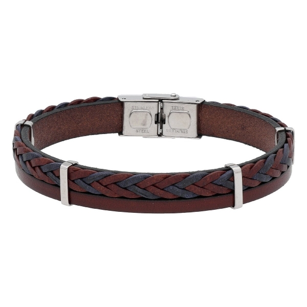 Pulsera de Cuero y Acero