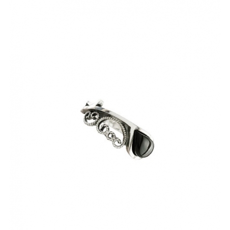 Anillo Intemporal Plata y Azabache Fink