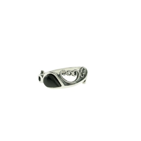 Anillo Intemporal Plata y Azabache Fink