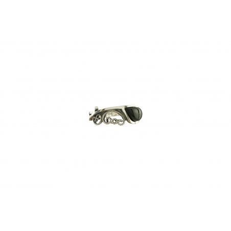 Anillo Intemporal Plata y Azabache Fink